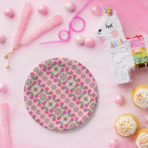 Retro-Bell-Blume-Mandalas Rosa 7" Teller