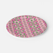Retro-Bell-Blume-Mandalas Rosa 7" Teller (Schrägansicht)
