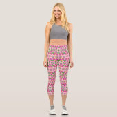 Retro-Bell-Blume-Mandalas Rosa Capris (Vorderseite)