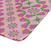 Retro Bell Blume Mandalas Rosa Glasplatte Schneidebrett (Ecke)