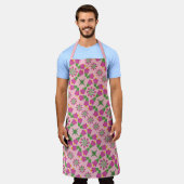 Retro Bell Blume Mandalas Rosa Große Schürze (Getragen)