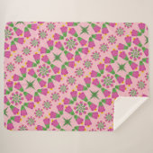 Retro Bell Blume Mandalas Rosa Sherpa Blankon Sherpadecke (Vorderseite (Horizontal))