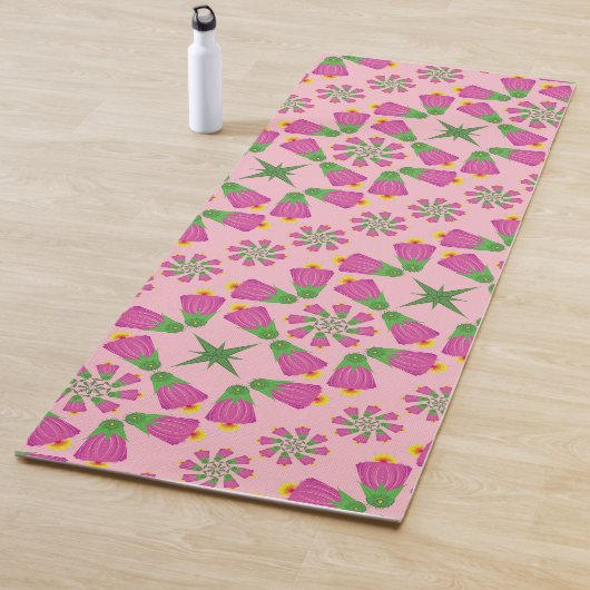 Retro-Bell-Blume-Mandalase Rosa Yoga-Mat Yogamatte (Beispiel)