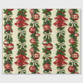Retro Bells & Baubles Geschenkpapier (Flach)
