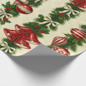 Retro Bells & Baubles Geschenkpapier (Ecke)