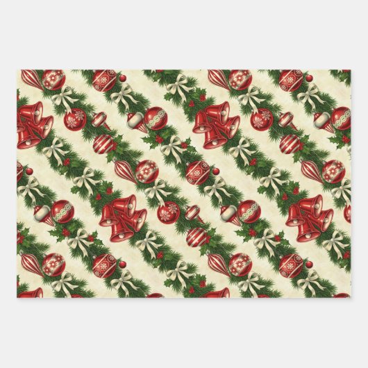 Retro Bells & Baubles Geschenkpapier Set (Vorderseite 2)
