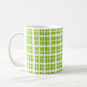 Retro bemaltes Cottagecore-Muster in Linien-Grün Kaffeetasse