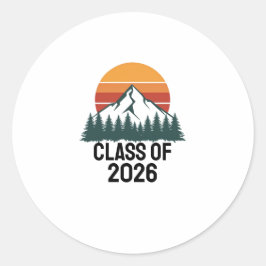 Retro-Berg-Abenteuer-Gipfel Runder Aufkleber