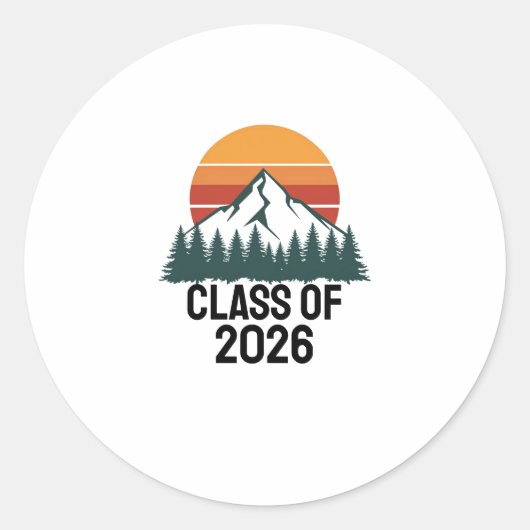 Retro-Berg-Abenteuer-Gipfel Runder Aufkleber (Vorderseite)