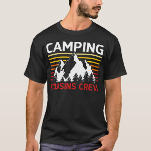 Retro-Berg-Camprip-Camping-Verwandten-Crew-Junge T-Shirt