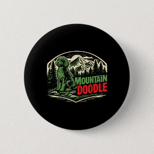 Retro-Berg-Doodle-Hundefreunde Vintage-Outdoor Button