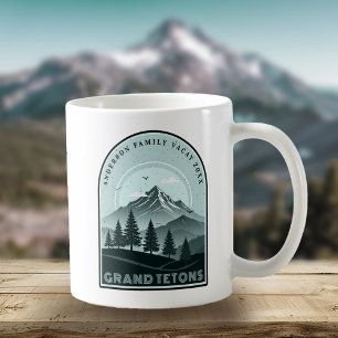 Retro-Berg-Familienurlaub Teal ID1136 Kaffeetasse