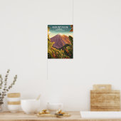 Retro-Berg Teide Teneriffa Kanarische Inseln Poster (Küche)