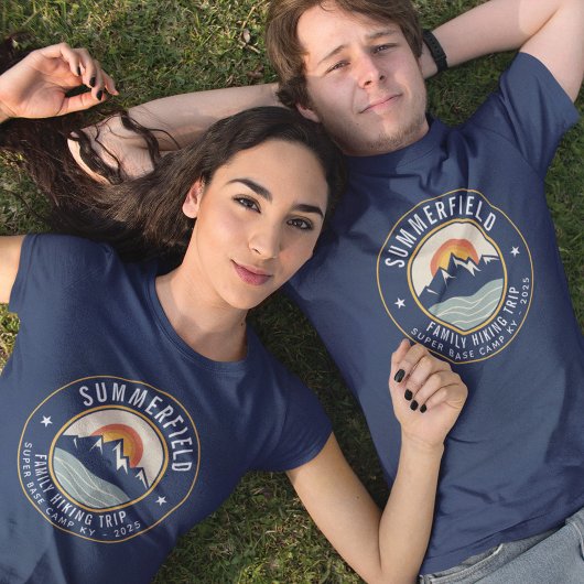 Retro-Berge Familienwandern Matching Vater T-Shirt