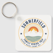 Retro-Berge Familienwandern Sake Schlüsselanhänger (Vorderseite)