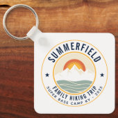 Retro-Berge Familienwandern Sake Schlüsselanhänger (Vorderseite)