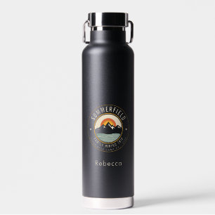 Retro-Berge Familienwandern um die Nase vorn Trinkflasche