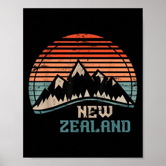 Retro-Berge Neuseeland Poster (Vorne)
