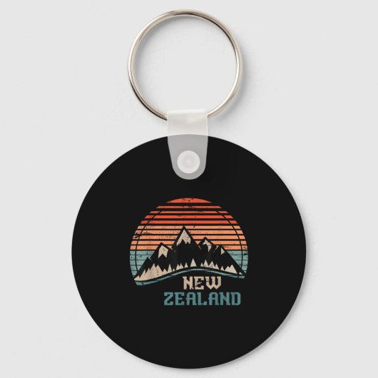 Retro-Berge Neuseeland Schlüsselanhänger (Vorderseite)