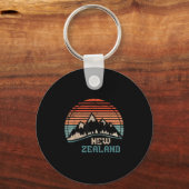 Retro-Berge Neuseeland Schlüsselanhänger (Vorderseite)