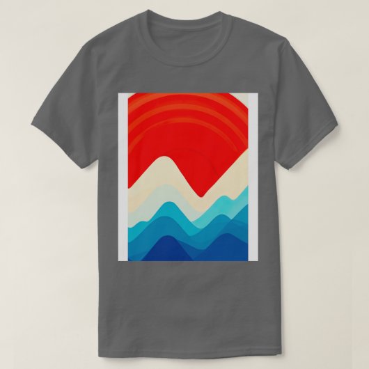 Retro-Berge und Sonne 1 T-Shirt (Design vorne)
