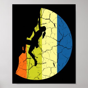 Retro-Bergkletterer-T-Shirt im Vintage-Stil_ Poster