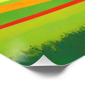 Retro Berglandschaft Illustration farbenfroh Poster (Ecke)