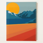Retro Berglandschaft Illustration Orange Blue Planer (Rückseite)