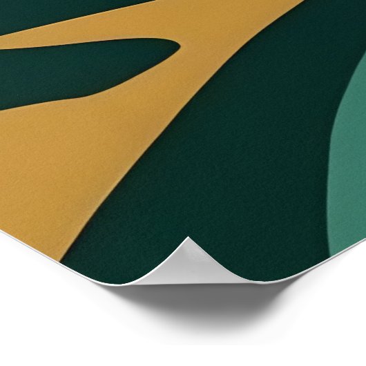 Retro Berglandschaft Illustration Rot Blau Poster (Ecke)