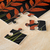 Retro Berglandschaft Illustration Rot Blau Puzzle (Seite)