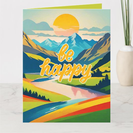 Retro-Berglandschaft Karte (Vorderseite)