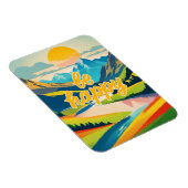 Retro-Berglandschaft Magnet (Rechte Seite)