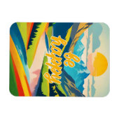 Retro-Berglandschaft Magnet (Horizontal)