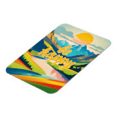 Retro-Berglandschaft Magnet (Linke Seite)