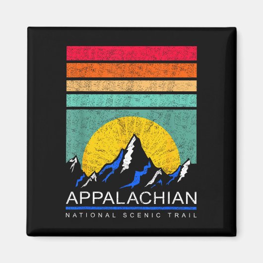 Retro-Bergsilhouette Appalachian Trail Magnet (Vorne)