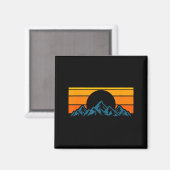 Retro-Bergsilhouette Magnet (Vorderseite/Rückseite)