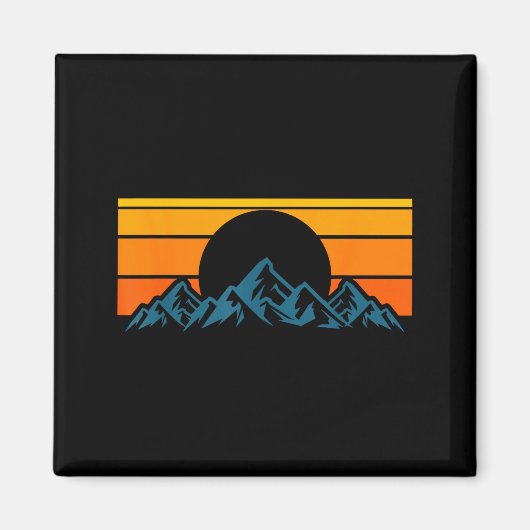 Retro-Bergsilhouette Magnet (Vorne)