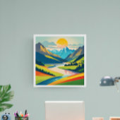 Retro-Bergwelt Akropolis Kunst Fotodruck