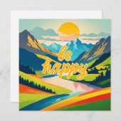 Retro-Bergwelt Feiertagskarte (Vorne/Hinten)