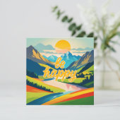 Retro-Bergwelt Feiertagskarte (Stehend Vorderseite)