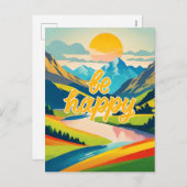 Retro-Bergwelt Feiertagspostkarte (Vorne/Hinten)