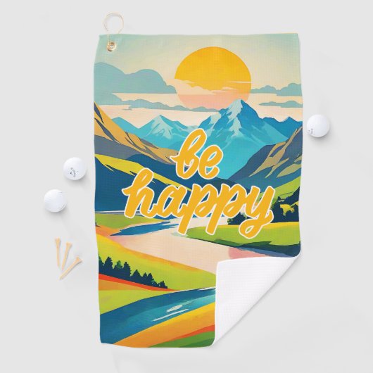 Retro-Bergwelt Golfhandtuch (Insitu)