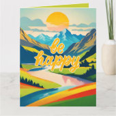 Retro-Bergwelt Karte (Vorderseite)