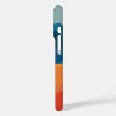 Retro Bergwelt Kunstwerk Orange Blau Case-Mate iPhone Hülle (Rückseite / Links)