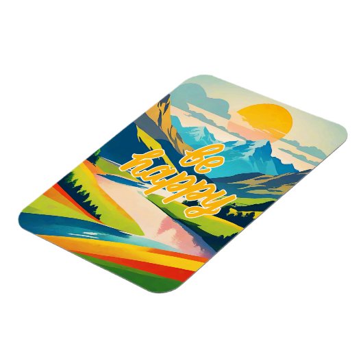 Retro-Bergwelt Magnet (Linke Seite)