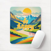 Retro-Bergwelt Mousepad (Mit Mouse)