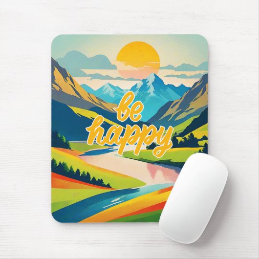 Retro-Bergwelt Mousepad (Mit Mouse)