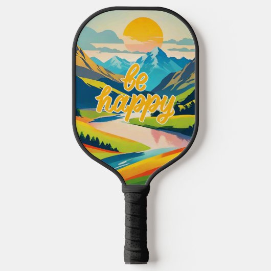 Retro-Bergwelt Pickleball Schläger (Vorderseite)
