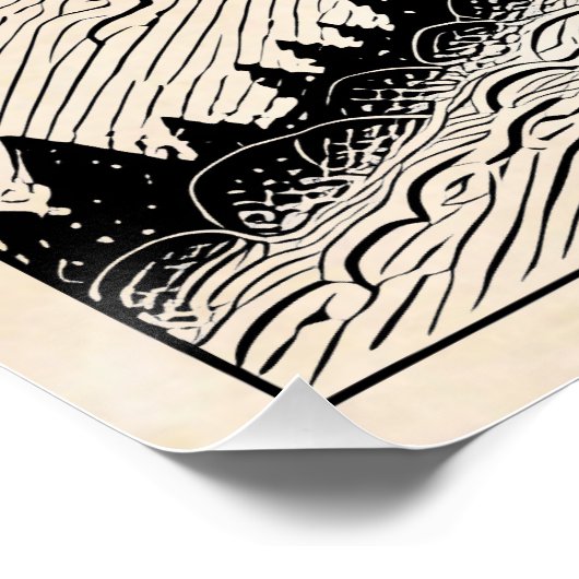 Retro-Bergwelt Poster (Ecke)