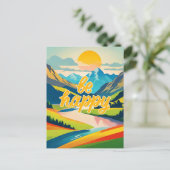 Retro-Bergwelt Postkarte (Stehend Vorderseite)